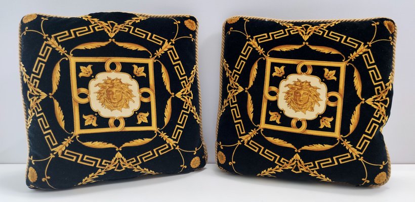 Black Throw Pillows from Gianni Versace 1980s Set of 2 for sale at Pamono