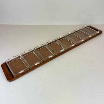 Plateau apéritif en bois, en forme de feuille / vide poche vintage