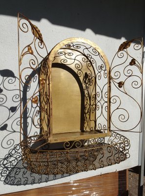 Large 40cm Wrought Iron Shelf – Art Nouveau Style For Wall Decor