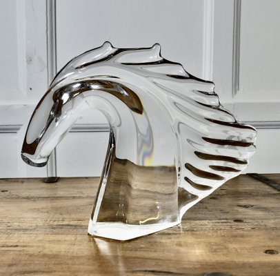 Crystal Head of a Horse from Daum of Nancy, France, 1960s for sale