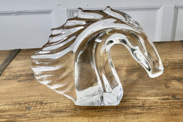 Crystal Head of a Horse from Daum of Nancy, France, 1960s for sale