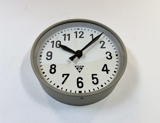 Industrial Factory Wall Clock from Pragotron, 1960s for sale at Pamono