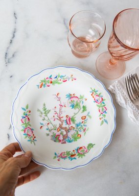 ASSIETTES ANCIENNES FAÏENCE Minton Florentine Monogramme XIXe