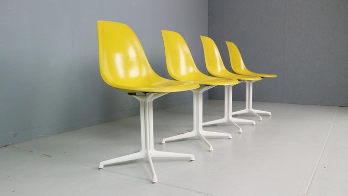 Light Yellow Fiberglass La Fonda Chairs by Charles Ray Eames for