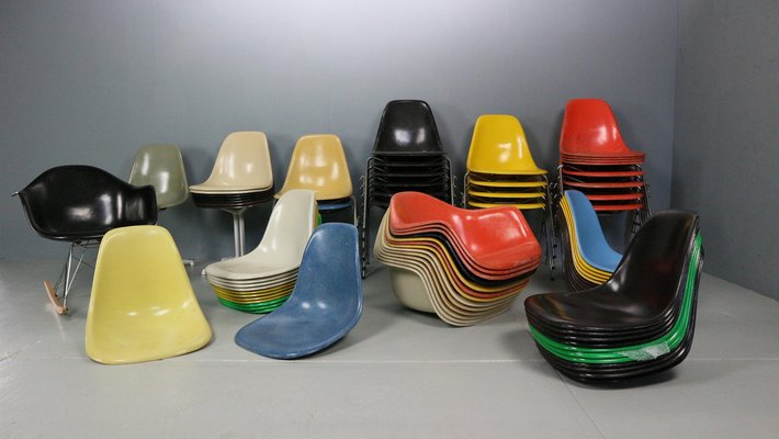 Blue Fiberglass La Fonda Chair by Charles & Ray Eames for