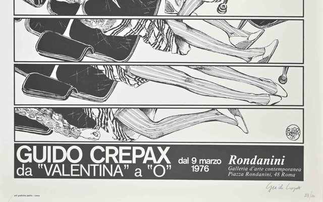 当社の O, to Valentina from Crepax, Guido Offset for 1976 Print, アート・デザイン・音楽