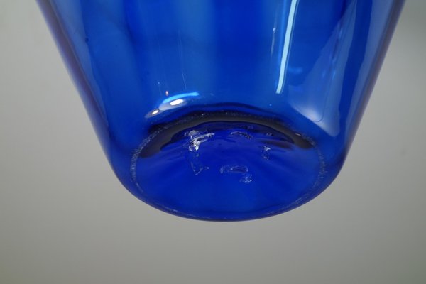 Italian MVM Cappellin Liberty Blue Murano Glass Vase by Vittorio