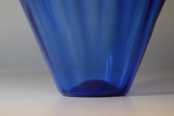 Italian MVM Cappellin Liberty Blue Murano Glass Vase by Vittorio