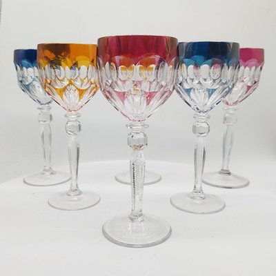 Set di 2 calici da vino Cristallo con motivo Cannage color oro