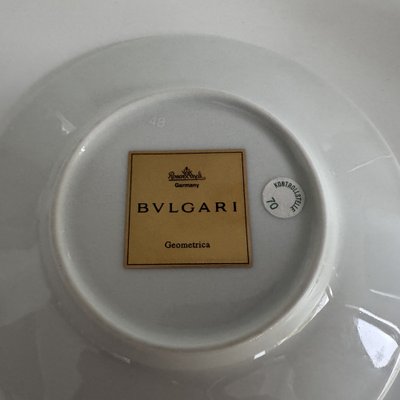 Taza y platillo de café Geometrica negro de Bulgari para Rosenthal