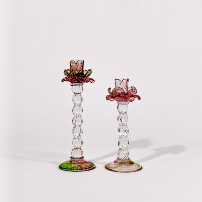 Murano Glass Salviati Venice Made in Italy 赤白 フリル 氷皿 かき氷