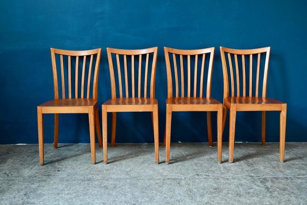 Vintage Wooden Brasserie Chairs Set of 8 for sale at Pamono