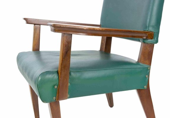 Armless Chairs and Armchair 1950s Set of 3