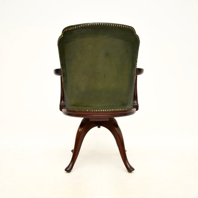 Antique Victorian Leather Swivel Desk Chair 1880 for sale at Pamono