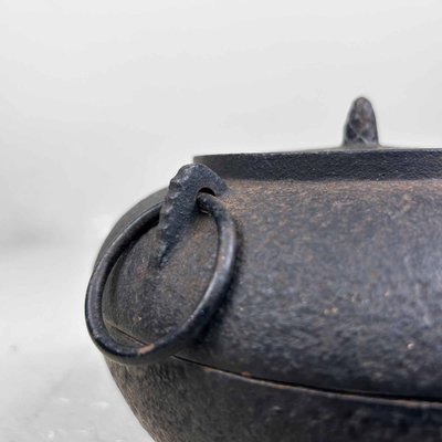 Japanese Cast Iron Chagama Furo Ashtray by Nambu Tekki