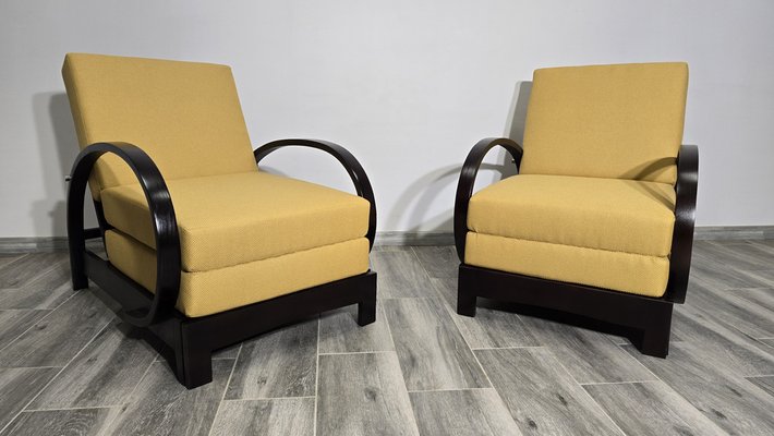 Pair of Open Armchairs by Jindich Halabala Pair of Open Armchairs by Jindich Halabala