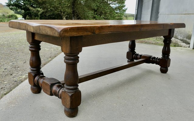 French 12 Seater Oak Farmhouse Table, 1930s for sale at Pamono