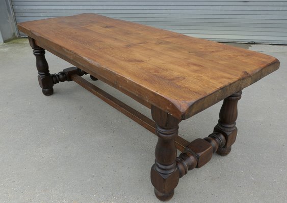 French 12 Seater Oak Farmhouse Table, 1930s for sale at Pamono