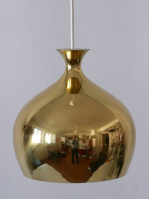 Brass Pendant Lamp Löken by Helge Zimdal for Falkenbergs, Sweden