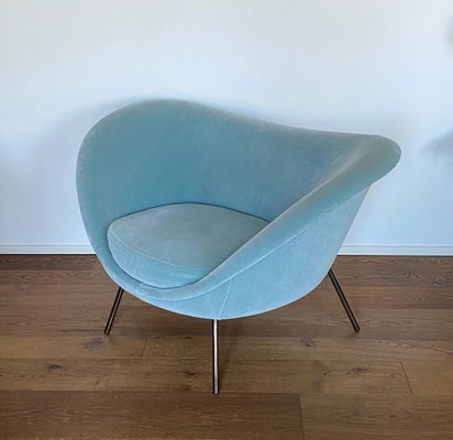 D.154.2 Armchair in Light Blue Suede Fabric by Gio Ponti 2019