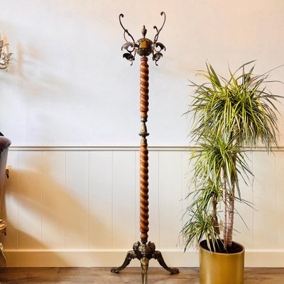 Vintage Standing Coat Rack in Wood Coat Stand Rack with Hooks for