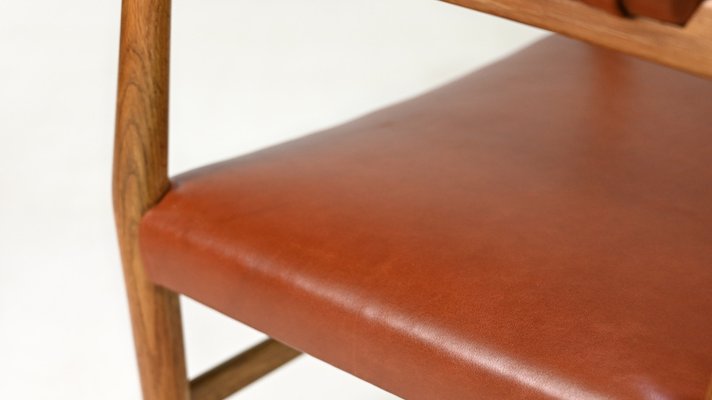 Danish Town Hall Chair in Oak and Leather by Hans J. Wegner, 1940
