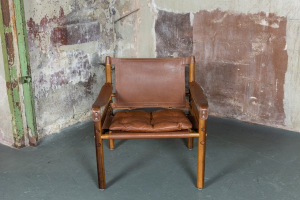 Sirocco Leather Safari Lounge Chairs by Arne Norell, Colombia