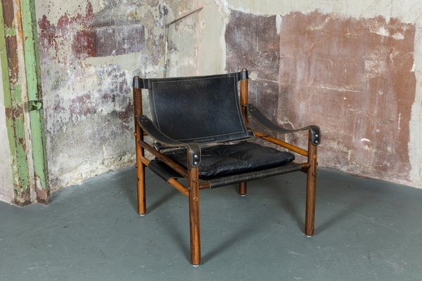 Sirocco Leather Safari Lounge Chairs by Arne Norell, Colombia