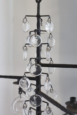 Large Vintage 12-Arm Chandelier by Erik Höglund for sale at Pamono