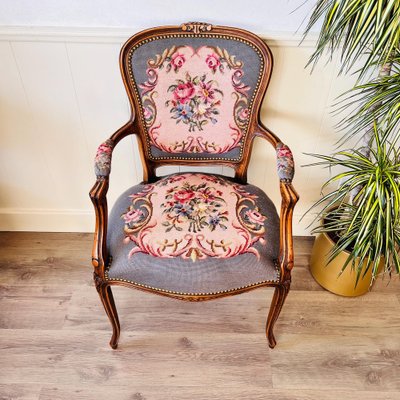 Vintage French Tapestry Armchair