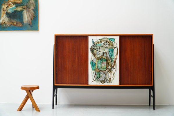 Ceramic Artwork Sideboard by Alfred Hendrickx for Belform, Belgium