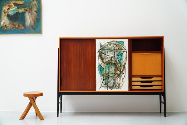 Ceramic Artwork Sideboard by Alfred Hendrickx for Belform, Belgium