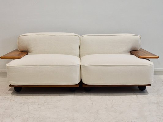 Set of Pianura Modular Sofa in White Fabric by Mario Bellini for