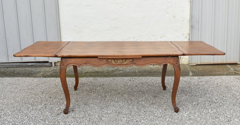 French Oak Parquetry Top Dining Table, 1890s for sale at Pamono French Oak Parquetry Top Dining Table, 1890s for sale at Pamono