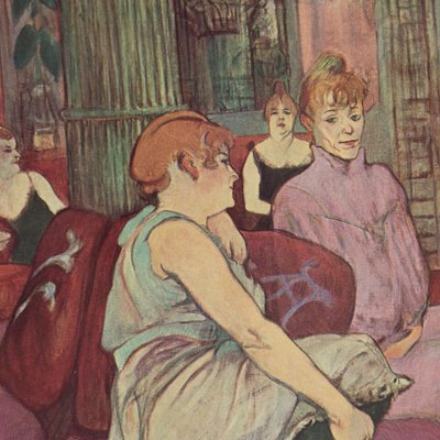 Vintage 1959 Toulouse-Lautrec “Salon in the Rue Des Moulins” Art Print Vintage 1959 Toulouse-Lautrec “Salon in the Rue Des Moulins” Art Print