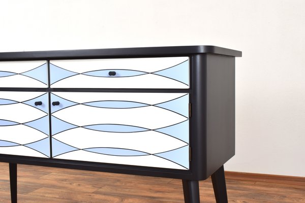 Mid Century German Op Art Hand Painted Sideboard 1960s for sale at Pamono