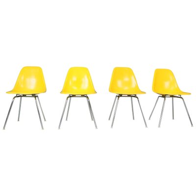 Vintage Yellow H-Base Chairs by Charles & Ray Eames for Herman
