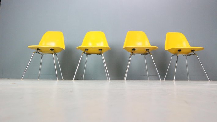 Vintage Yellow H-Base Chairs by Charles & Ray Eames for Herman