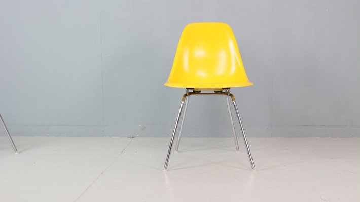 Vintage Yellow H-Base Chairs by Charles & Ray Eames for Herman