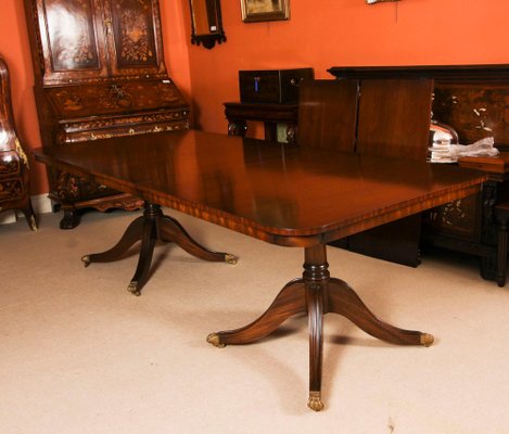 Vintage 20th Century 12ft George III Twin Pedestal Dining Table