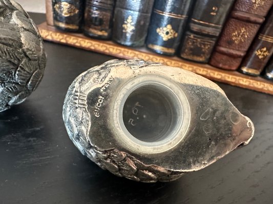 Vintage Gucci Quail Salt and Pepper Shakers in Silver Tone by