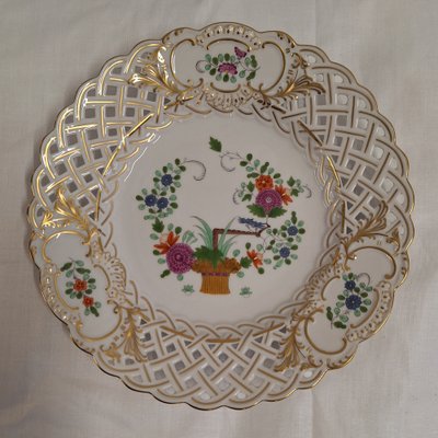 Handbemalter Dekorativer Teller aus Porzellan von Meissen, 1970er