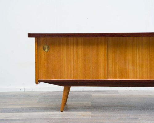 Vintage Lowboard in Ash with Black Formica, 1950s for sale at Pamono