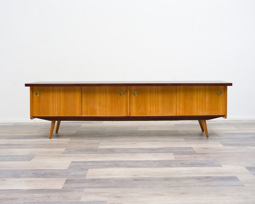 Vintage Lowboard in Ash with Black Formica, 1950s for sale at Pamono