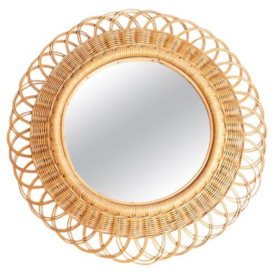 Handgefertigter Mid-Century Modern Spiegel aus Bambus Rattan, 1960er bei  Pamono kaufen