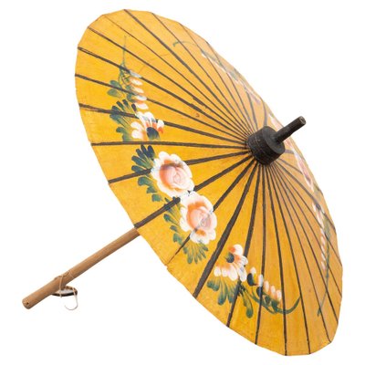 Handbemalter Bambus Regenschirm, 1950er bei Pamono kaufen
