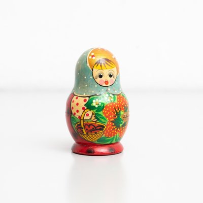 Traditional Hand Painted Wooden Russian Doll 1960s