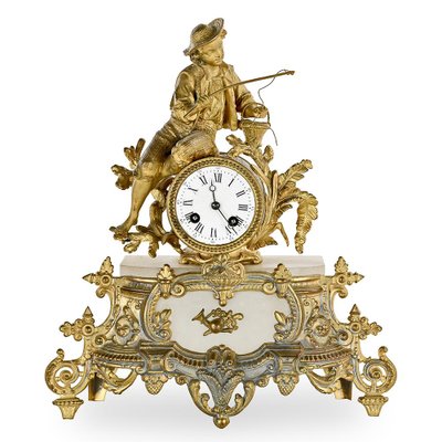 Orologio da camino in Golden Regula in vendita su Pamono