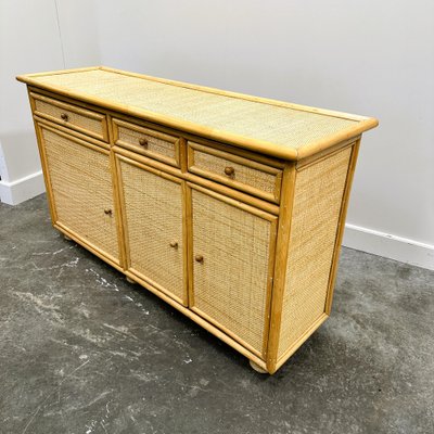 Vintage Sideboard aus Bambus & Rattan, Italien, 1970er bei Pamono kaufen