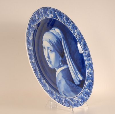 Royal Delft Plate Girl with Pearl Earring in Blue and White by